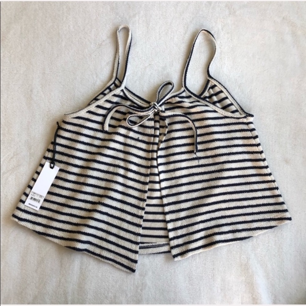 BB Dakota Striped French Terry Open Back Tank Top - Picture 6 of 8